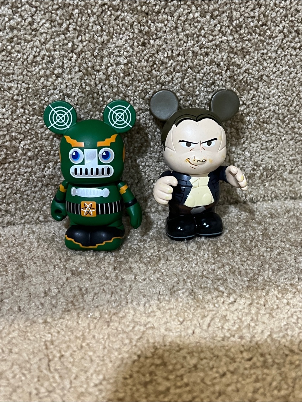 Disney Green and Black Robot Bear Vinyl Figures Set